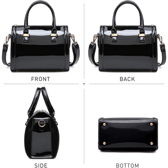 Elegant Faux Leather Satchel with Adjustable Strap - Versatile Women's Handbag - Picture 2 of 6